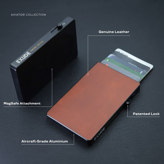 Genuine Leather Falcon Magsafe Magnetic Card Holder